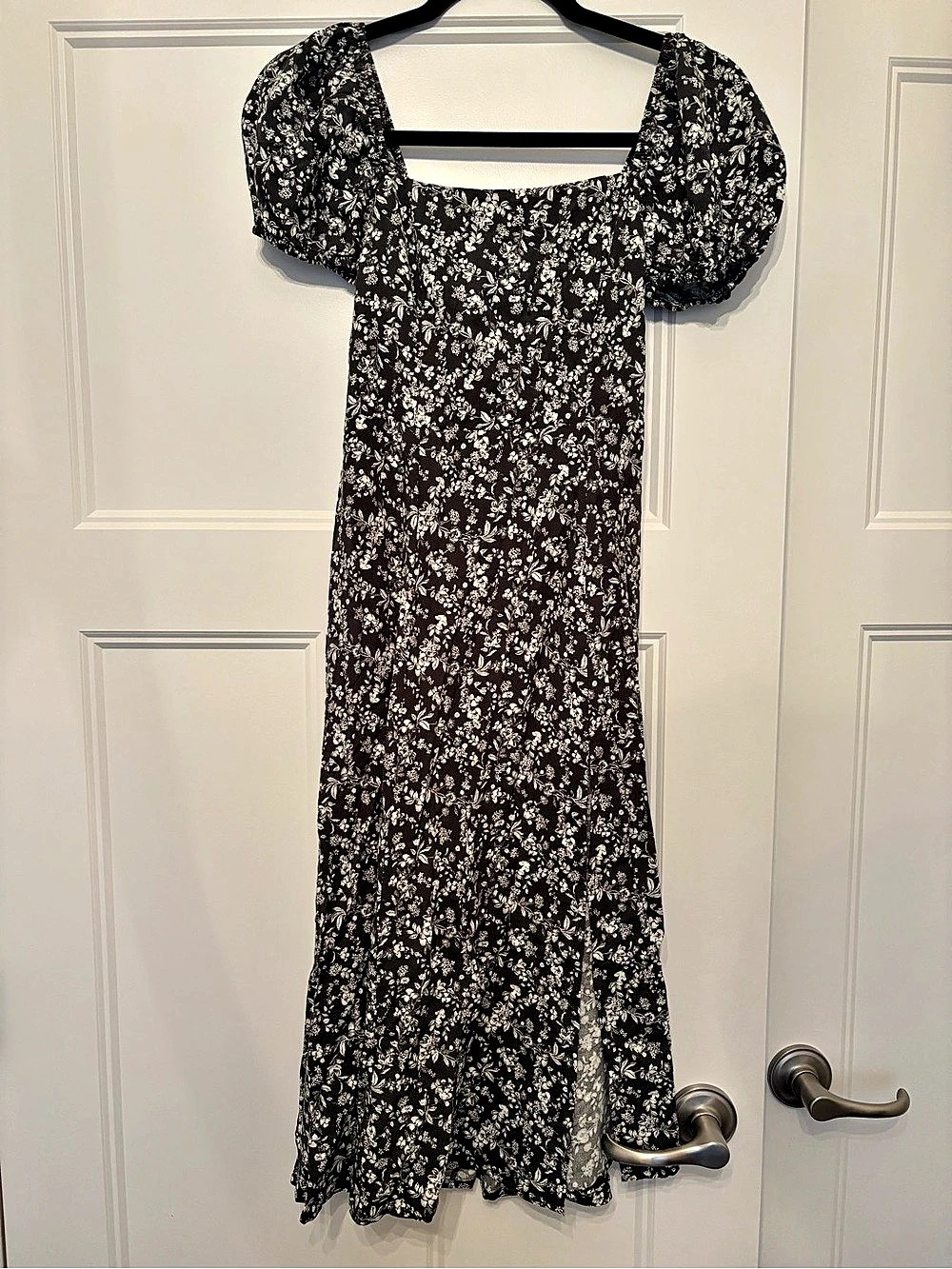 Francesca's Floral Midi Dress in Green & White Size XS NWT